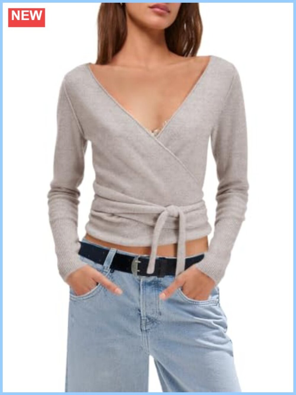 Womens Pilates Ballet Wrap Cardigan Long Sleeve Viscose Loose Fit Winter Top